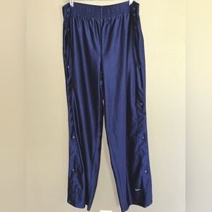 Vintage 90's Women's Nike Metallic Blue Satin Breakaway Track Pants, Size Medium